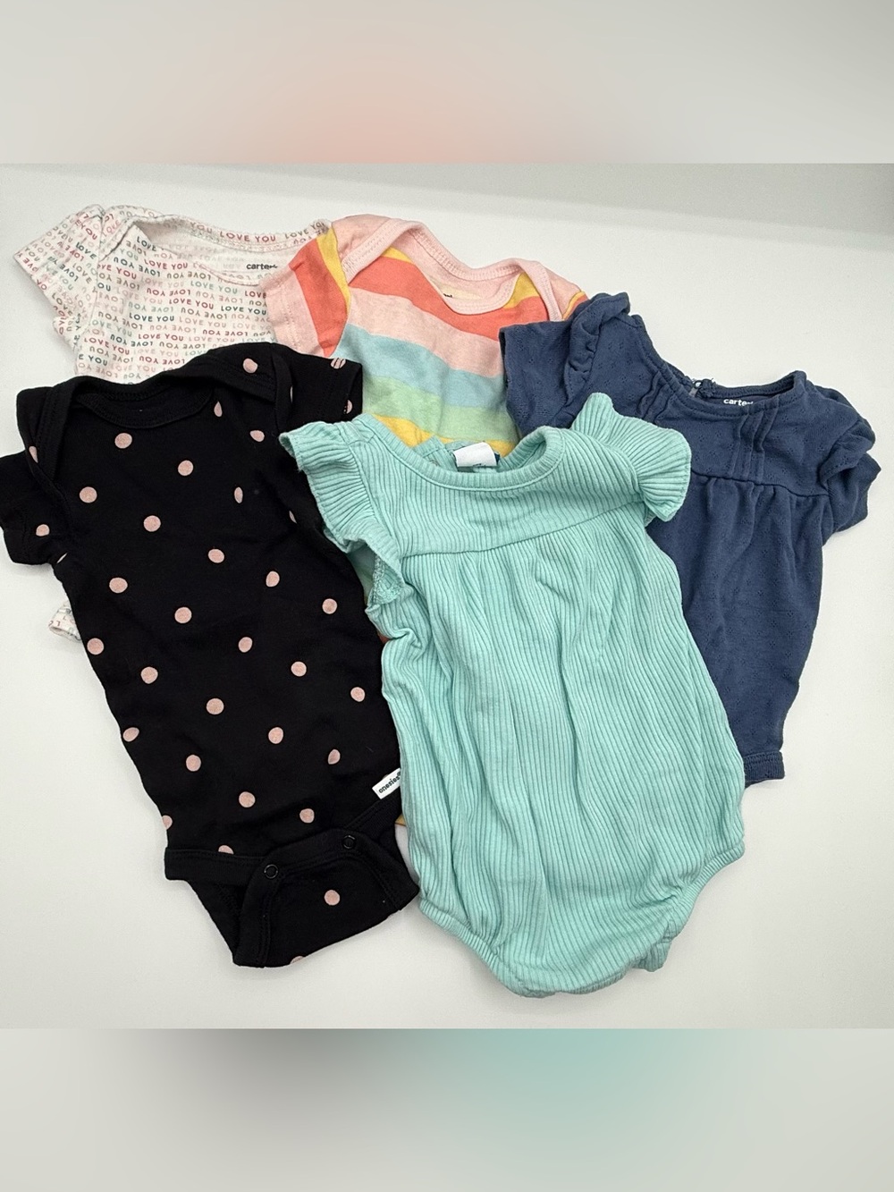 3 Month Girl Short Sleeve Onesie Bundle (5 pcs)
